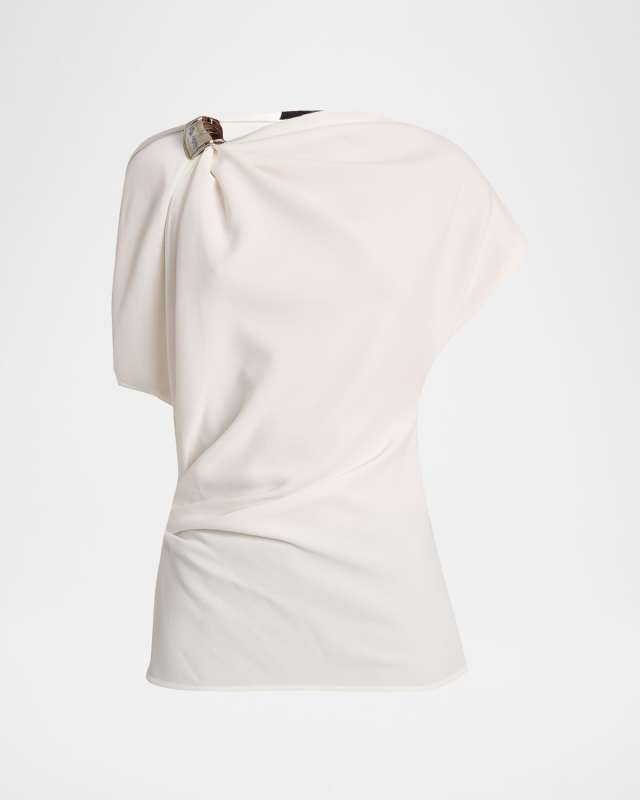Malika Draped Short-Sleeve Top